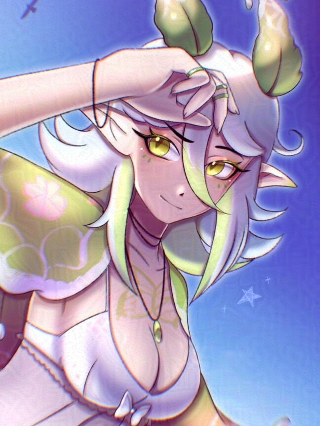 Lore, Wild Fae Moth VTuber. Wearing Summer Outfit on a warm sunny day.