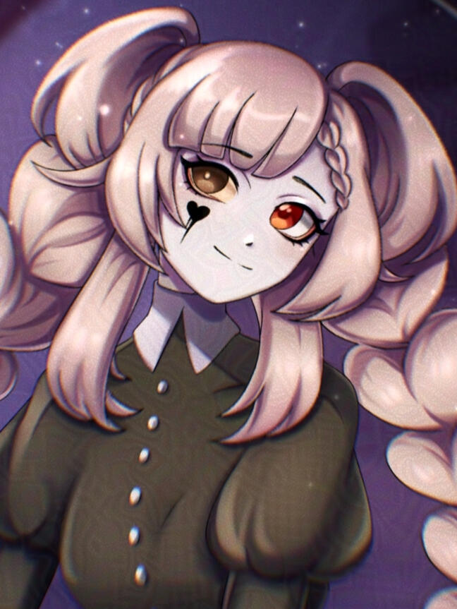 MessyKick Close Up MessyKick, Artist VTuber with pink hair sitting on abandoned old staircase.