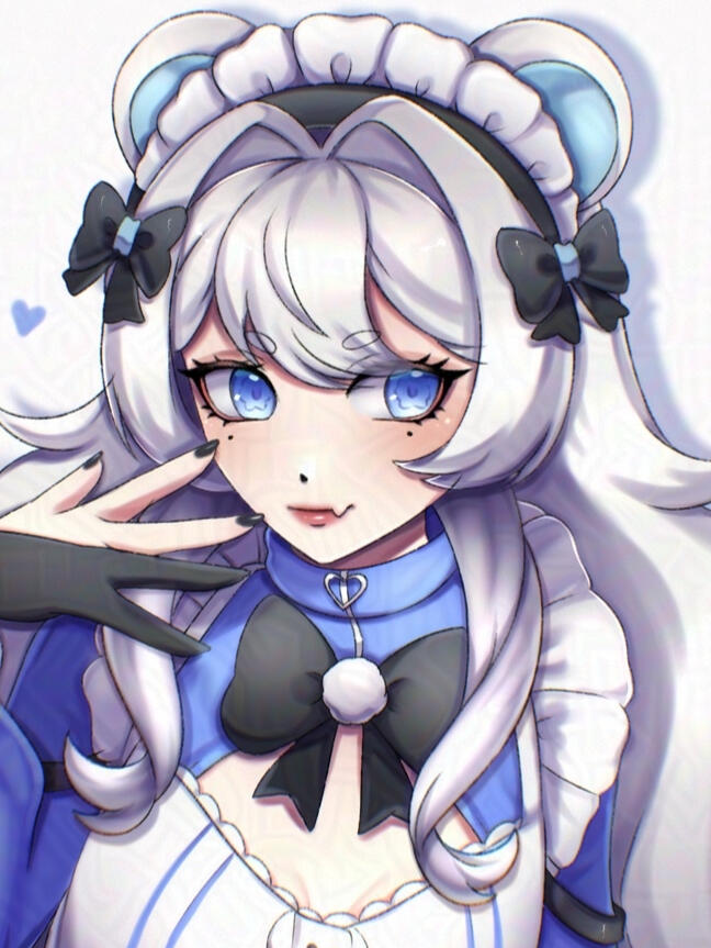 EepyAstra Close Up EepyAstra, Bear VTuber and Artist at maid café leaning against the café chairs with a cute pose.