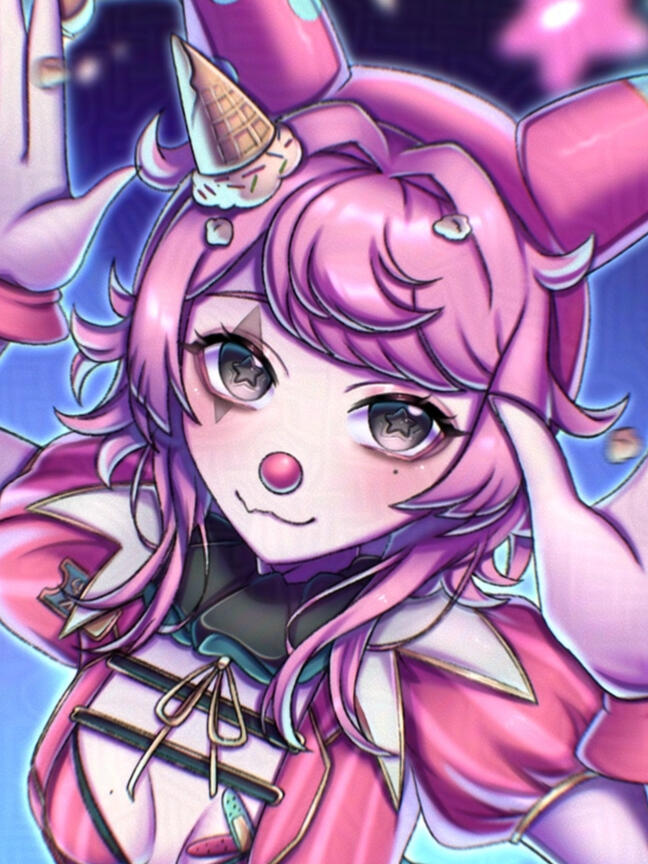 Rei Close Up Rei Bubbles, Abandoned Clown VTuber throwing popcorn in the air at the Circus.