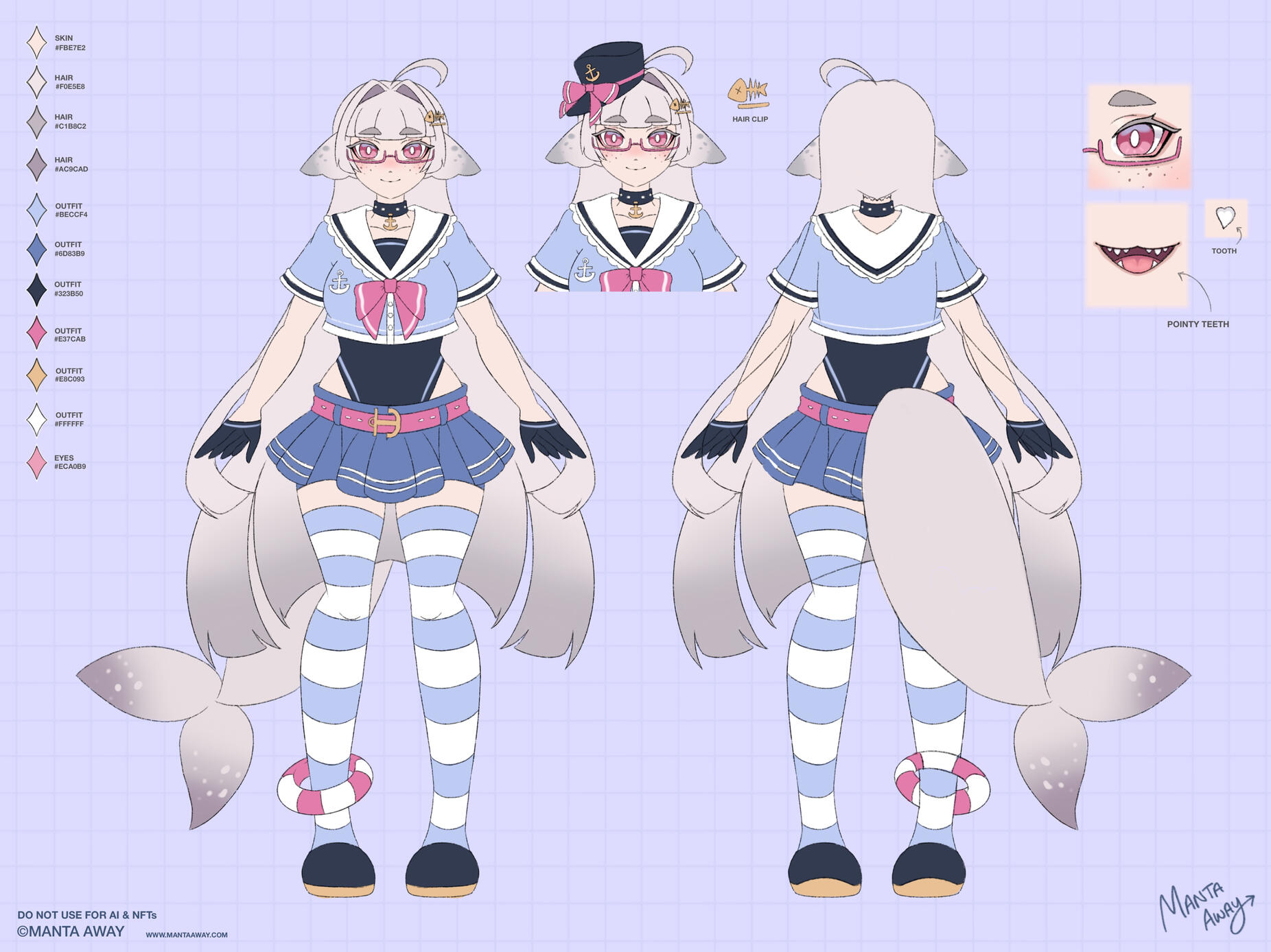 Harbor Reference Sheet Habor’s Reference Sheet. Silver Grey Harbor Seal girl with wearing a sailor inspired outfit.